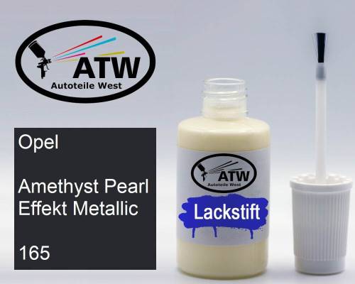 Opel, Amethyst Pearl Effekt Metallic, 165: 20ml Lackstift, von ATW Autoteile West.